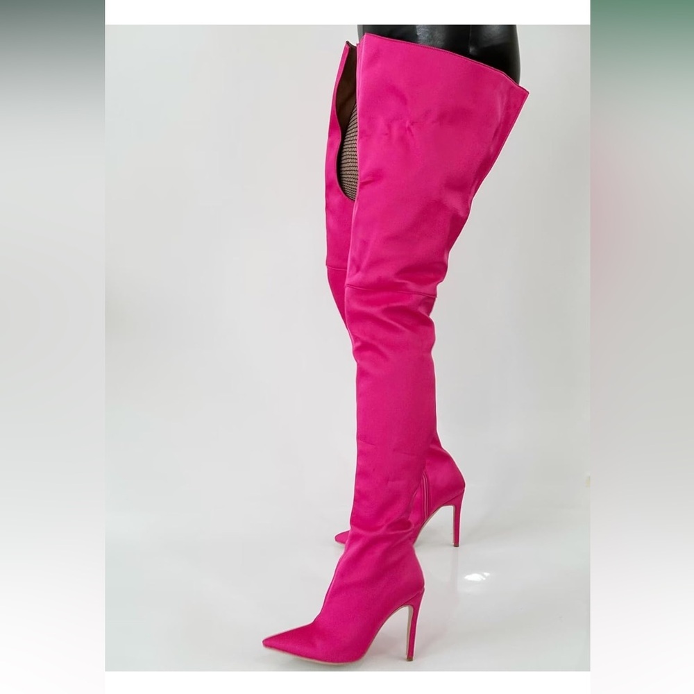 Fashion nova Pink Over-the-Knee Women's Boots - Picture 8 of 11